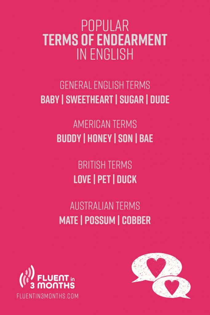 English Terms of Endearment