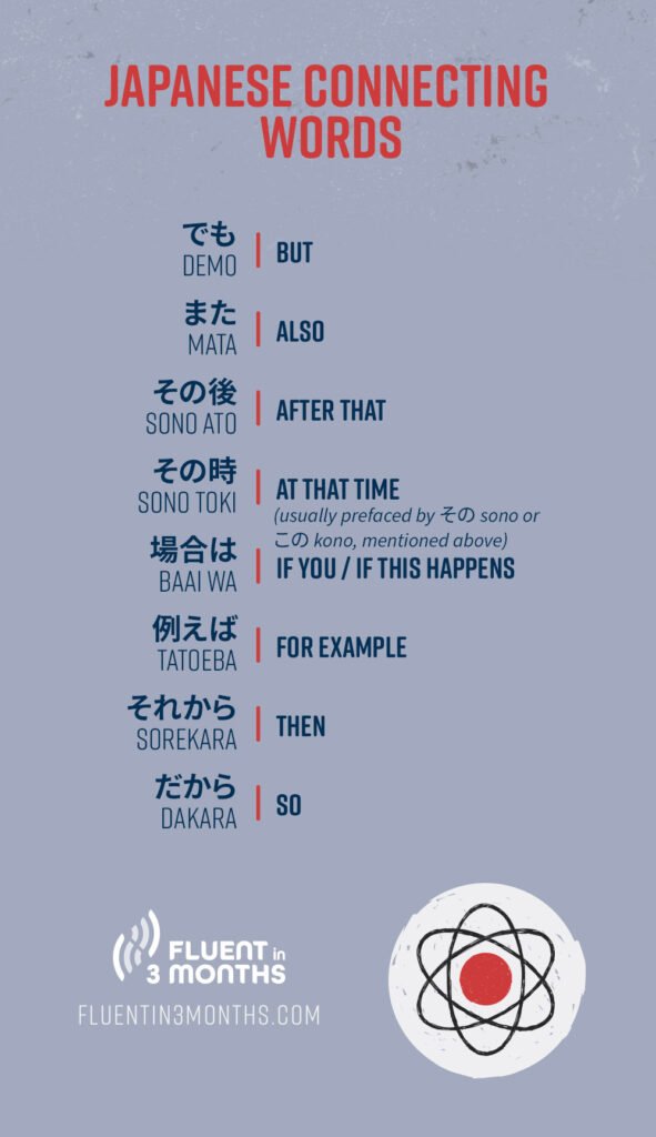 Japanese Conjunctions and Connectors